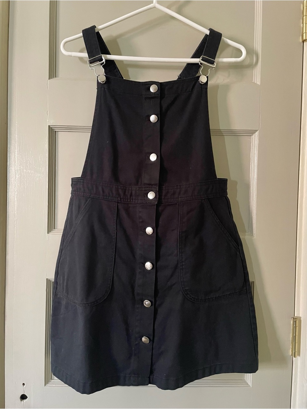 Black Denim Overall Dress